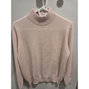 Charter Club 2ply cashmere turtleneck sweater Sz M Light Pink color